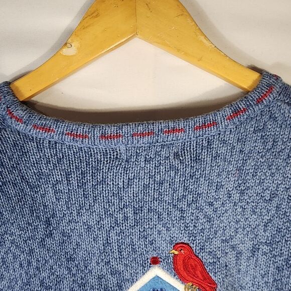 Christopher Banks Blue Vitange 90s Teddy Bear Sweater - Picture 10 of 10